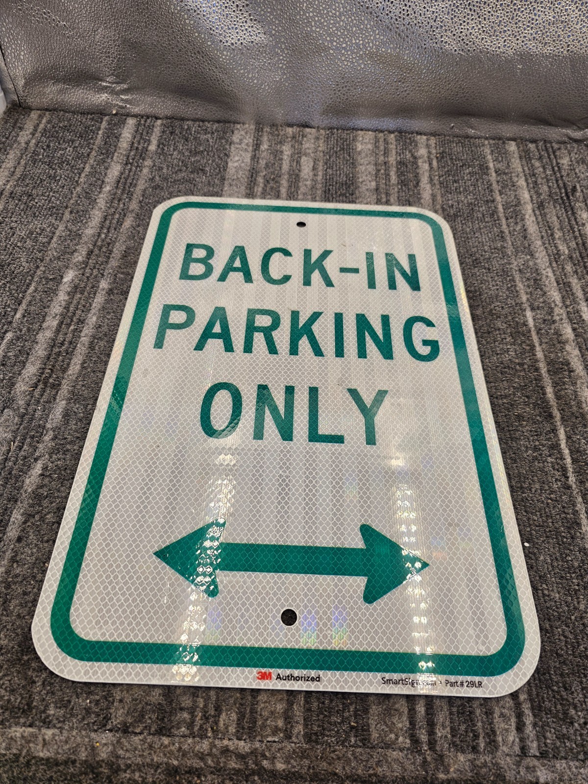 (QTY 3) SmartSign Back-In Parking Only Sign Bidirectional Arrow 12″x18″