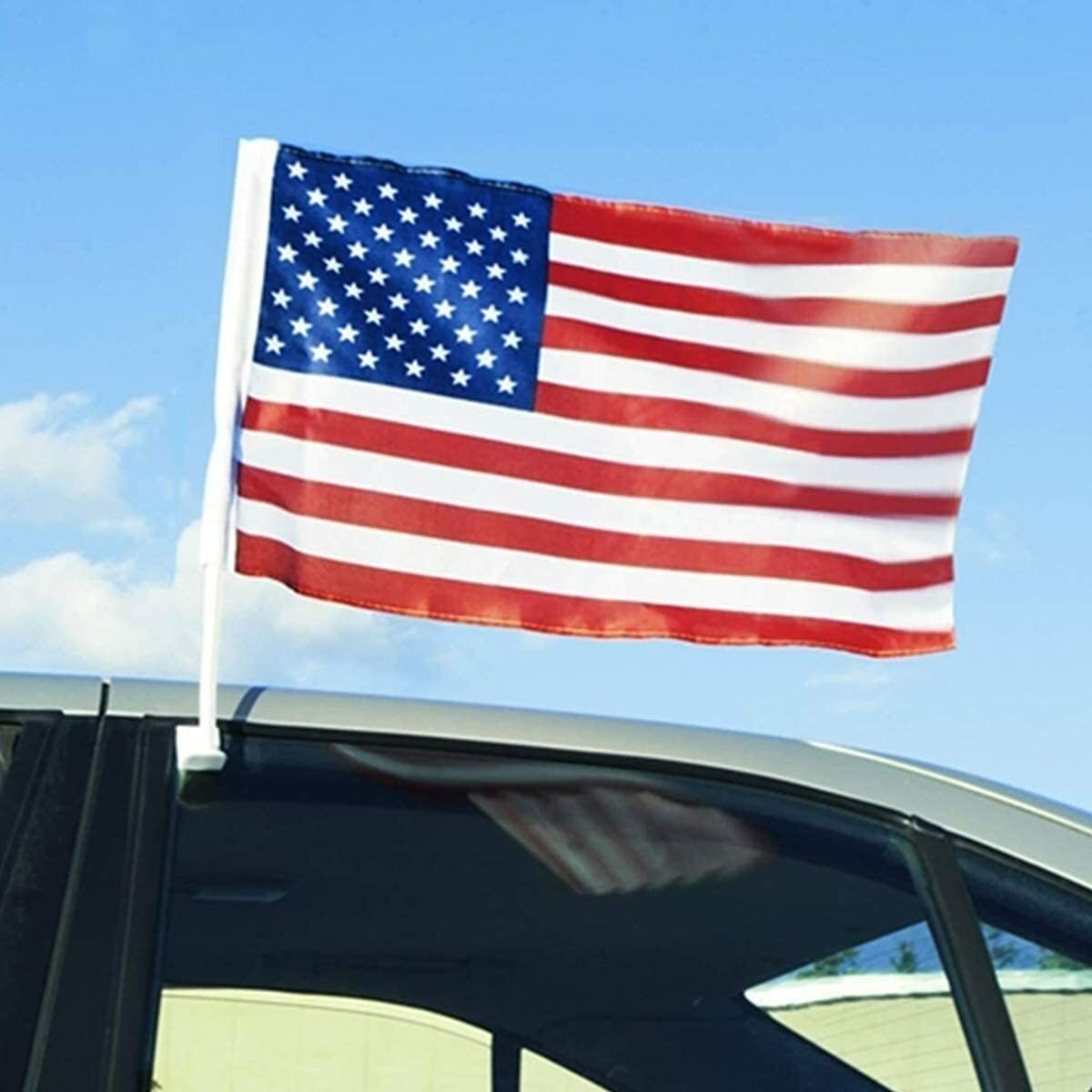 Lot of 120 USA Patriotic American Car Window Clip USA Flags 17″ x 12″ – USA SELL