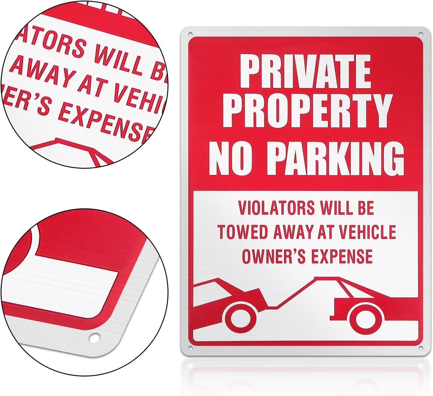 1 Pcs No Parking Sign, 14 x 10 Inches Reflective Private Property Sign Violat…