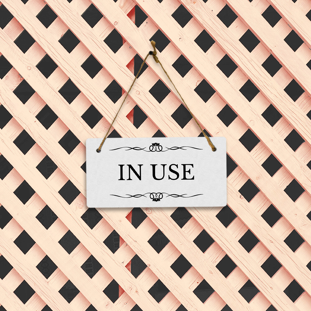 In Use 5″ x 10″ Hanging Wall or Door Sign | Rustic Twine | Stylish Business
