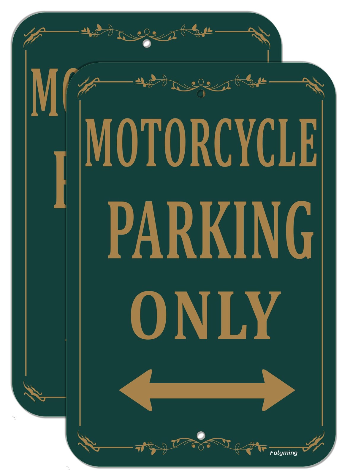2 PCS 12×18 Inch Motorcycle Parking Only Signs Reflective Aluminum Rustproof