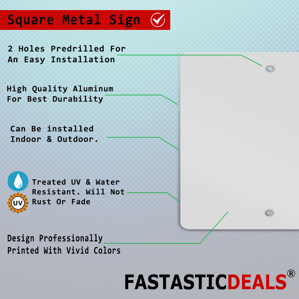 Square Metal Sign Multiple Sizes Playground Rules Children Under Age 12 by Adult