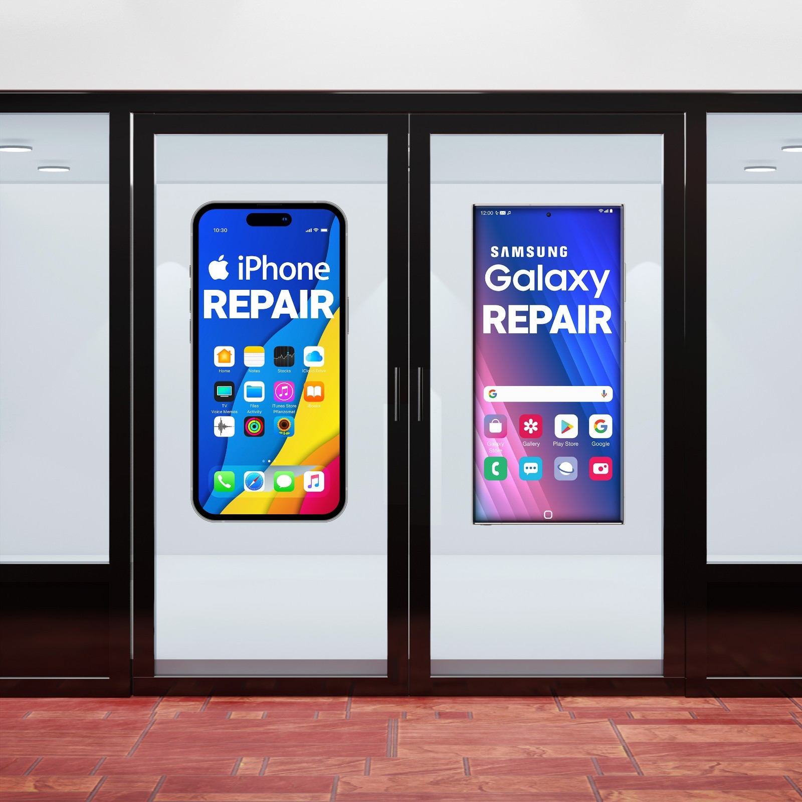 Die-cut Sticker Window Decal Peel & Stick Smartphone iPhone Samsung Repair