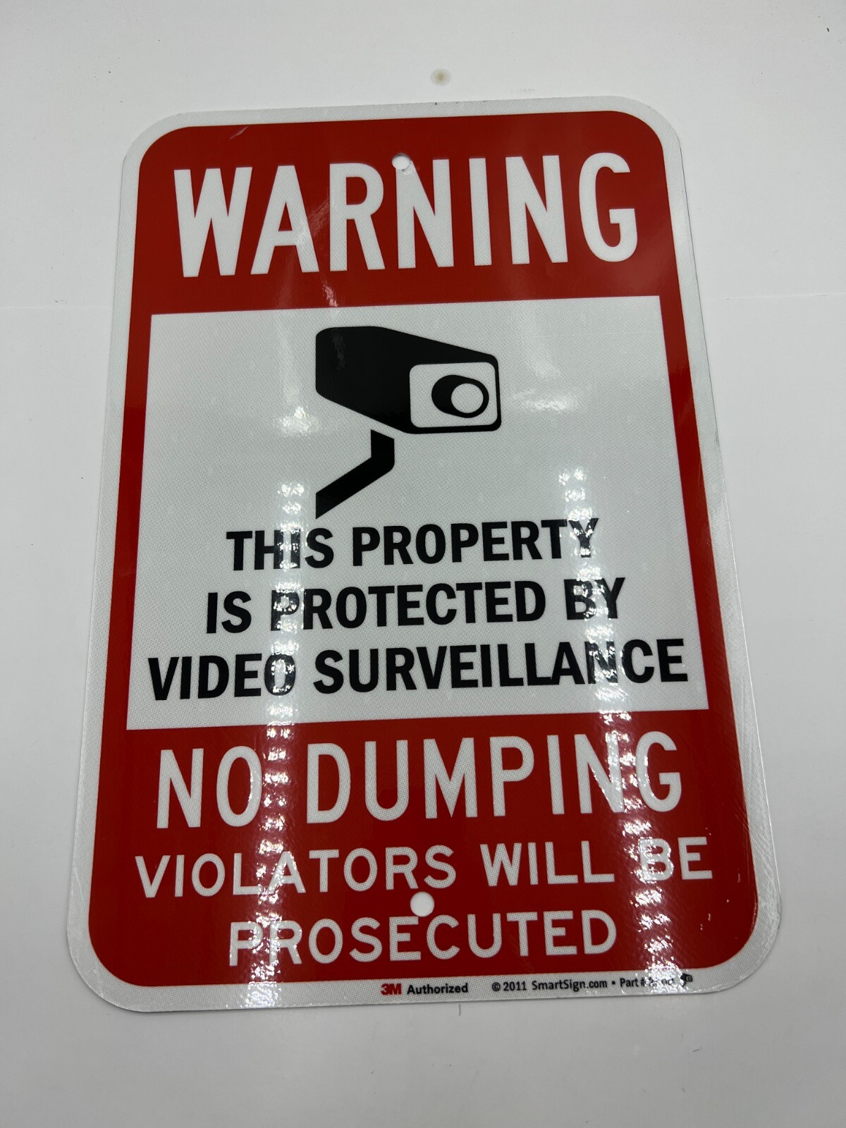 (QTY 11) SmartSign 2CDH Warning Property Protected Video Surveillance 12″ x 18″