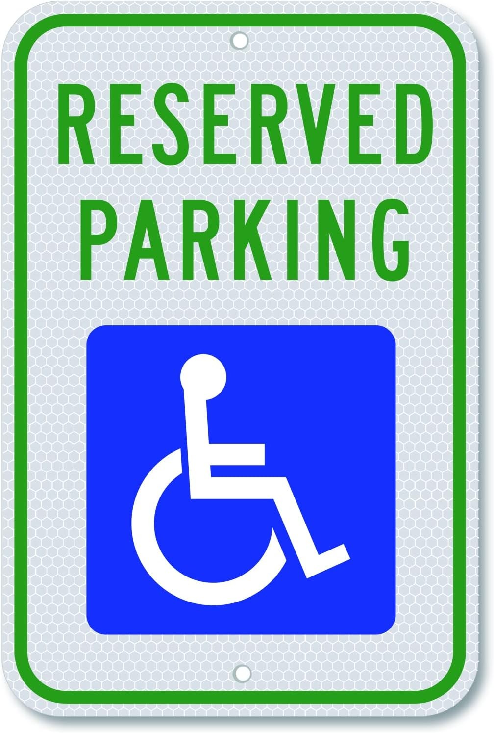 Handicap Parking Sign-18 x 12 inch Aluminum 12×18 inches, Reflective-Blue
