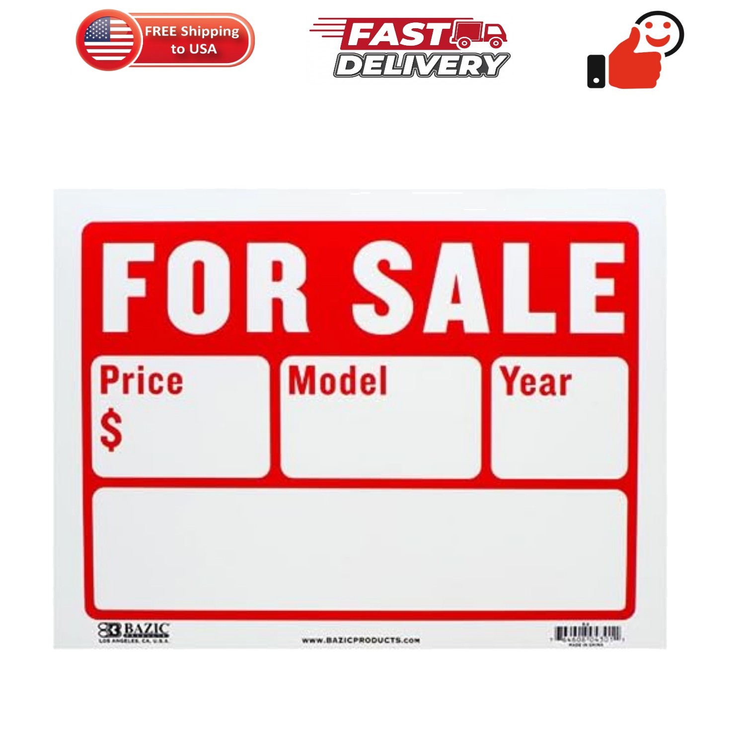 Plastic”for Sale” Sign Board Size: 9″ x 12″, 2 Lines, Pack of 2 Retail Store/…