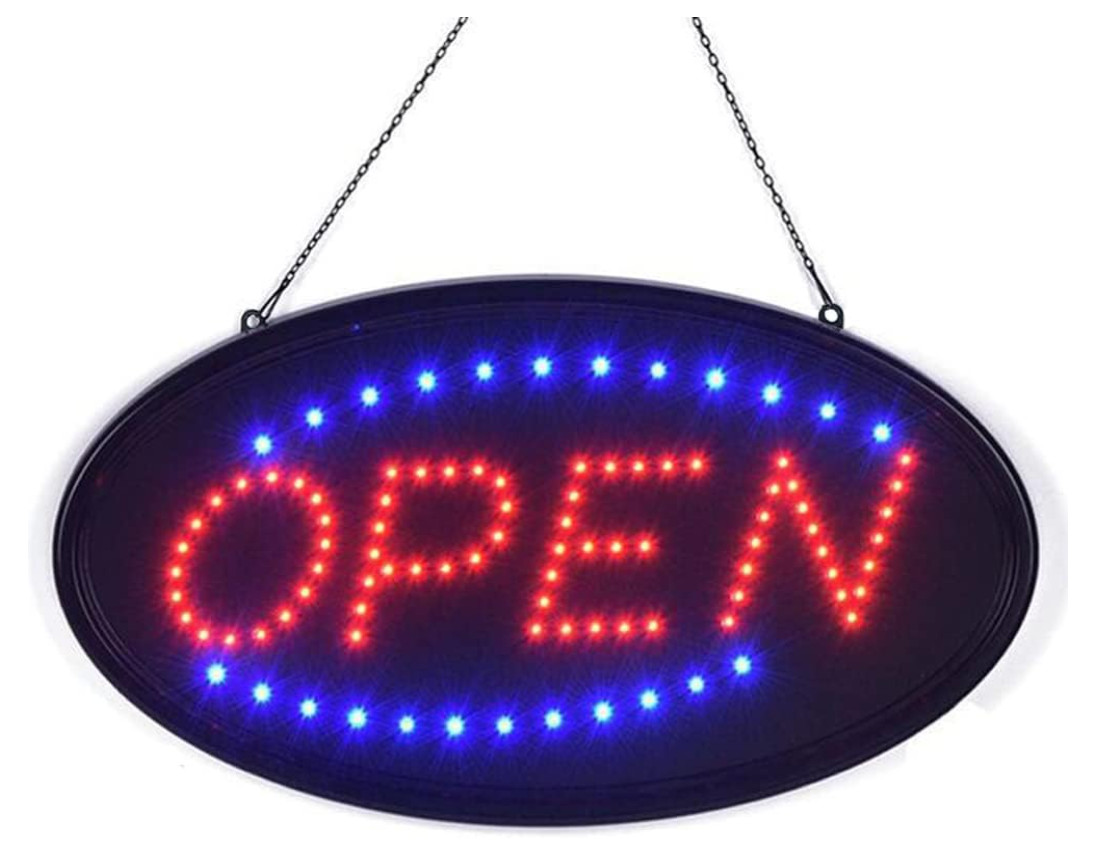 LED Open Sign, 19″x10″ Bright High Visibility Advertisement Board Electric Displ