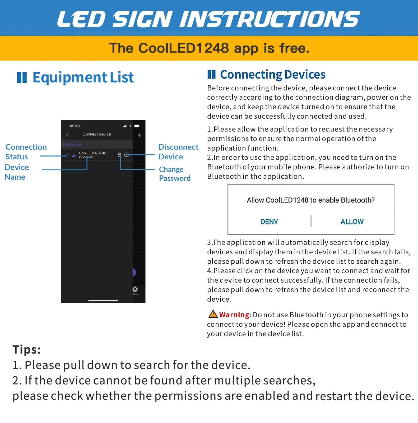 Flexible LED Matrix Sign 7″x3″ – Bluetooth Programmable Scrolling Display for Ca