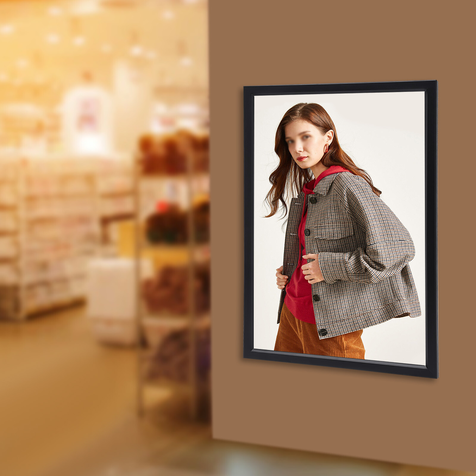 LED Light Box Movie Poster Display 24×36″ Advertising Frame Store Wall Mount