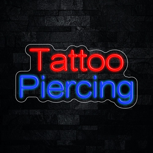 Tattoo Piercing LED Neon Sign 19″L x 10″H #33457