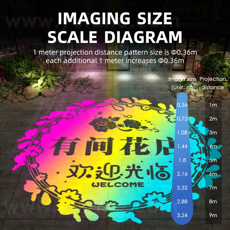 50W Automatic Color Changing Professional Gobo Projector Store Logo Projection