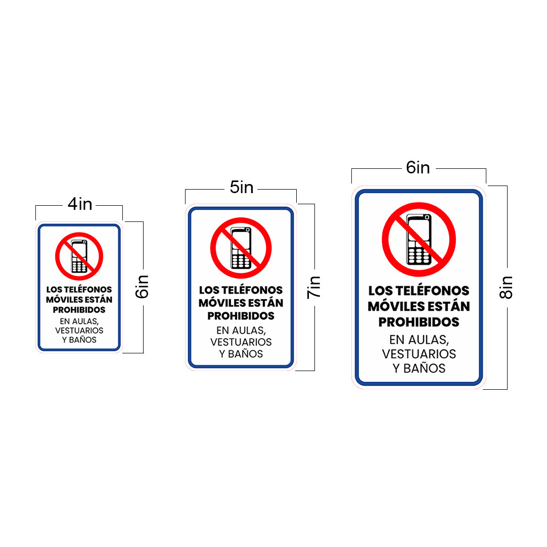 Portrait Round Plus Los Teléfonos Móviles están Prohibidos en Aulas…