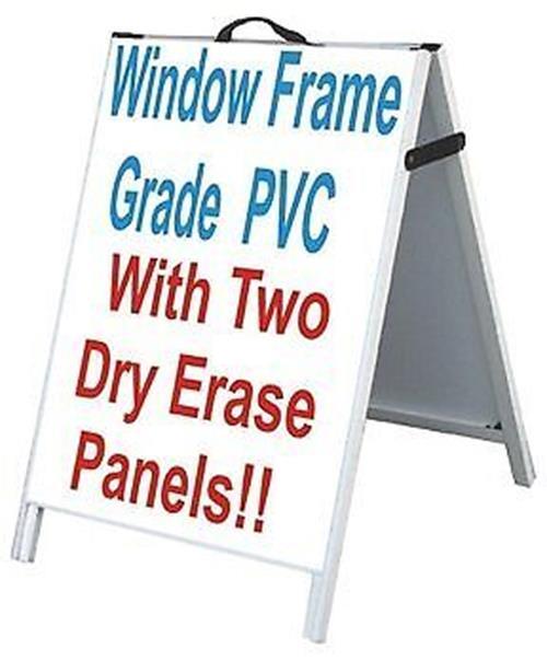 PVC A-Frame 24″x36″ Double Sided Sidewalk Sign w/2 White Dry Erase Panels