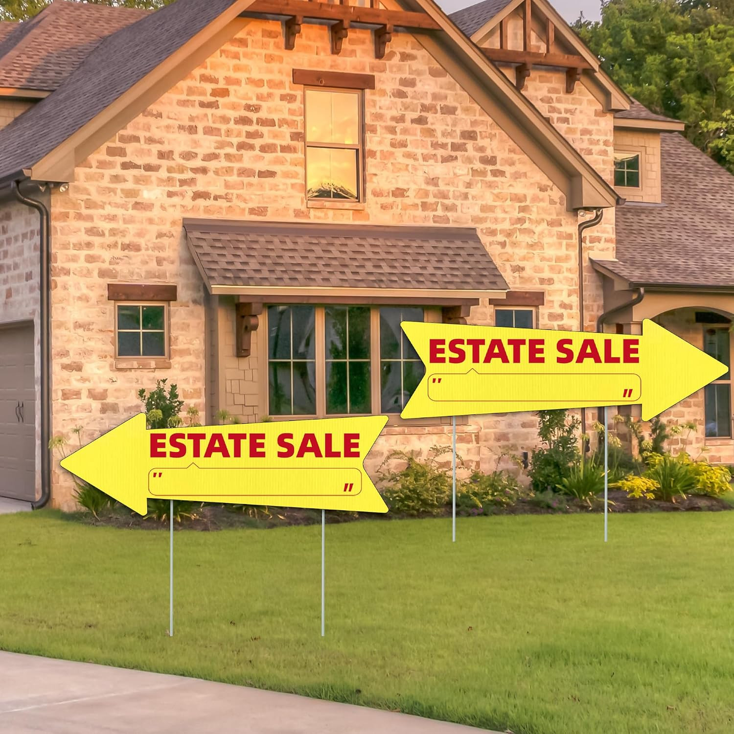 Estate Sale Yellow Arrow Yard Signs with Stakes-16 X 5 in Double Sided,For Sale