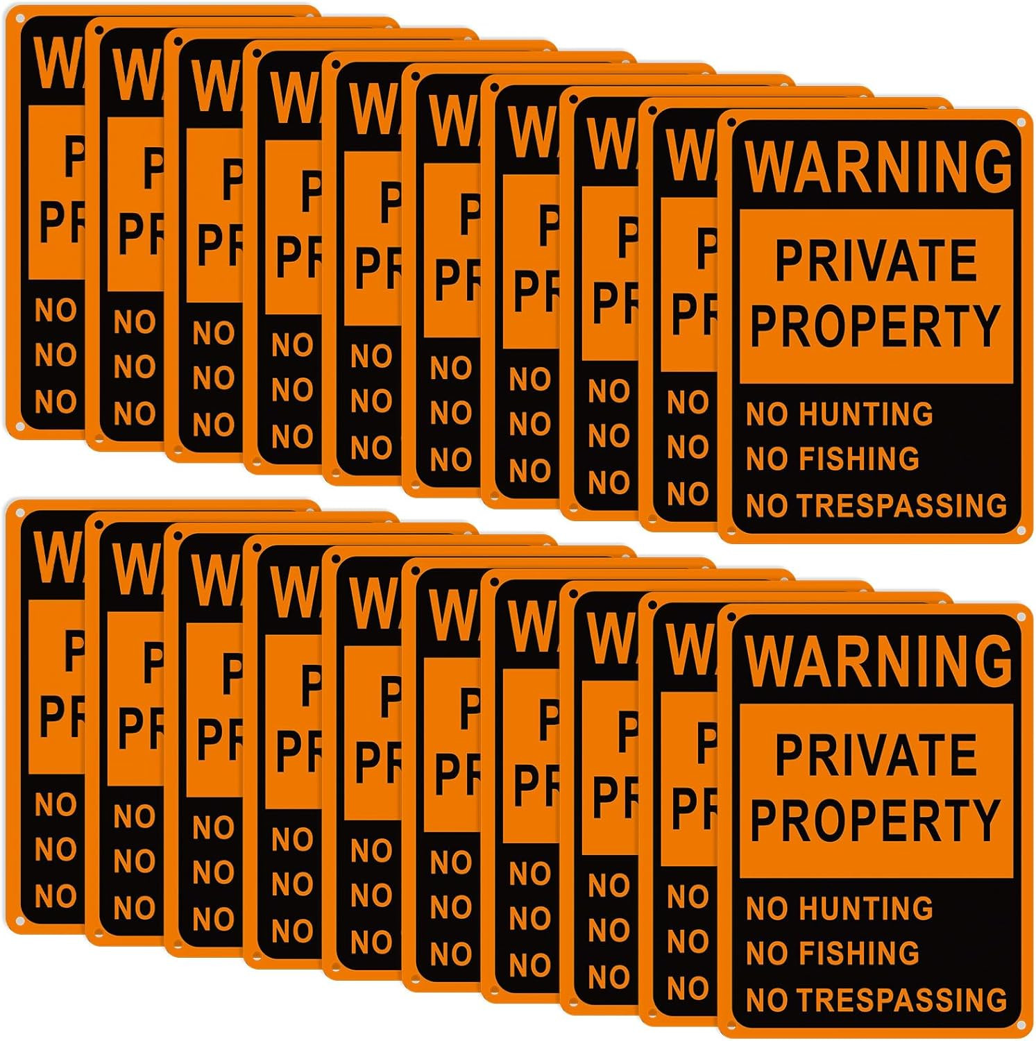20 Pcs Posted No Trespassing Signs Private Property Weatherproof No
