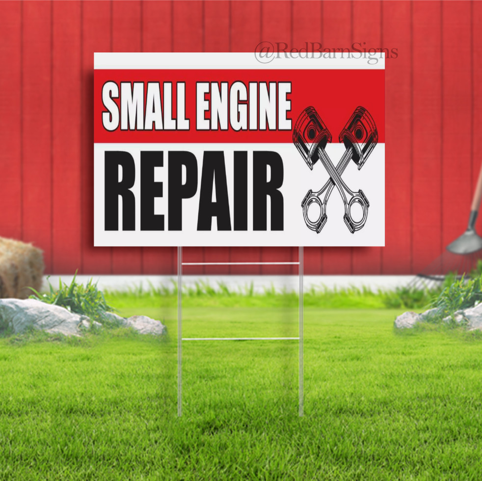 SMALL ENGINE REPAIR Advertising Yard Sign Service Car Auto Garage