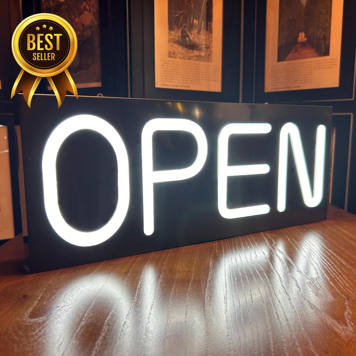 Outdoor Waterproof LED Open Sign 19.7×8 Ultra Bright Business Display