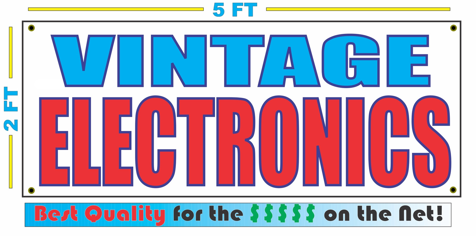 VINTAGE ELECTRONICS Full Color Banner Sign NEW