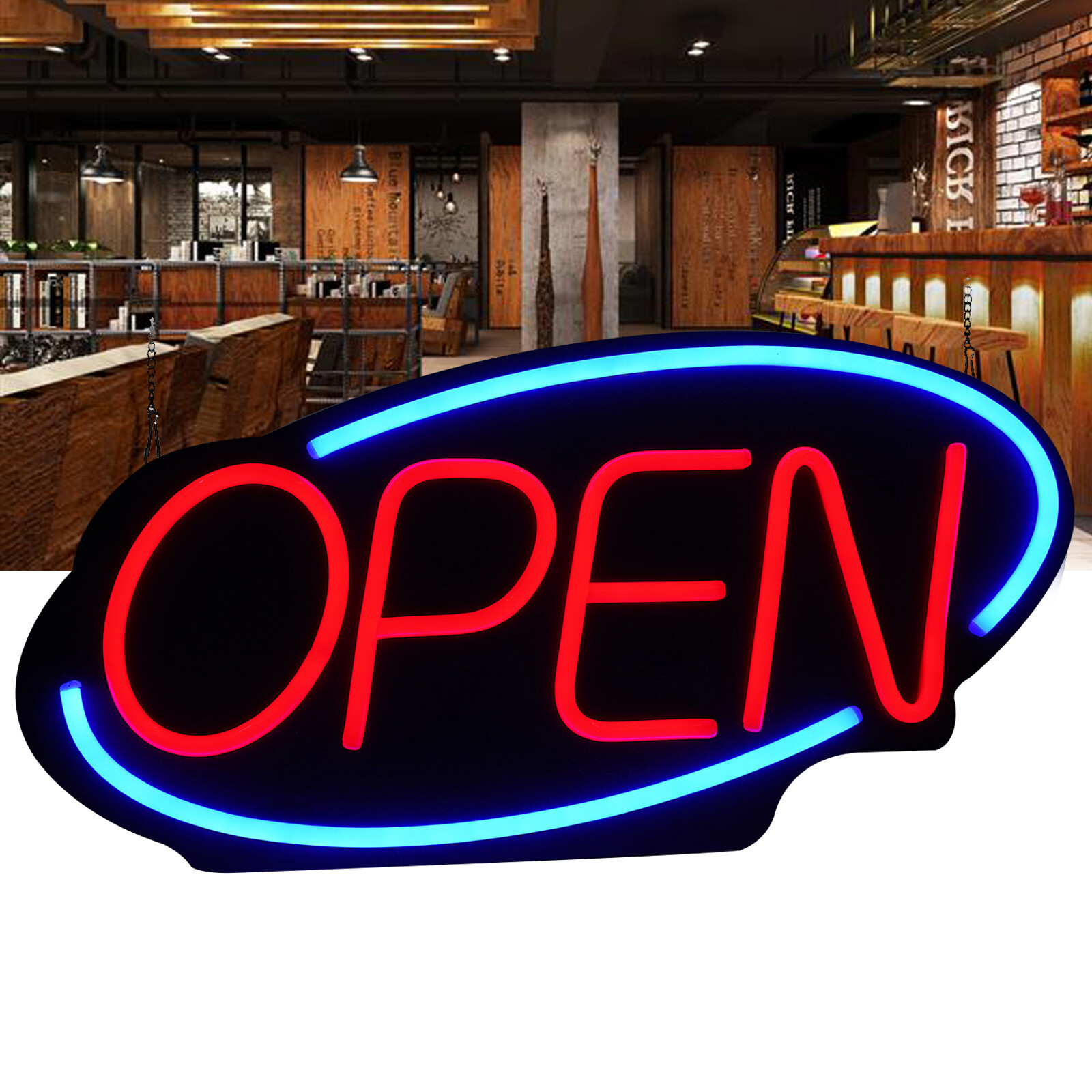 LED Open Sign Neon Light Bright for Restaurant Bar Pub Outside Wall Decor PVC