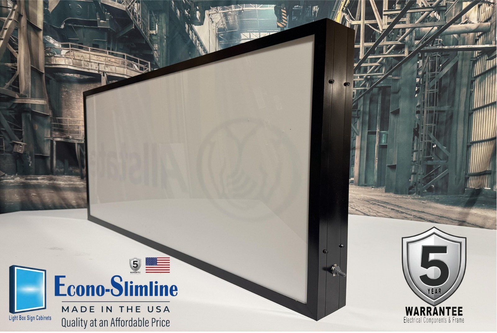 Outdoor Light Box Sign Cabinet Single Side Led Lighting Low Profile 3×8