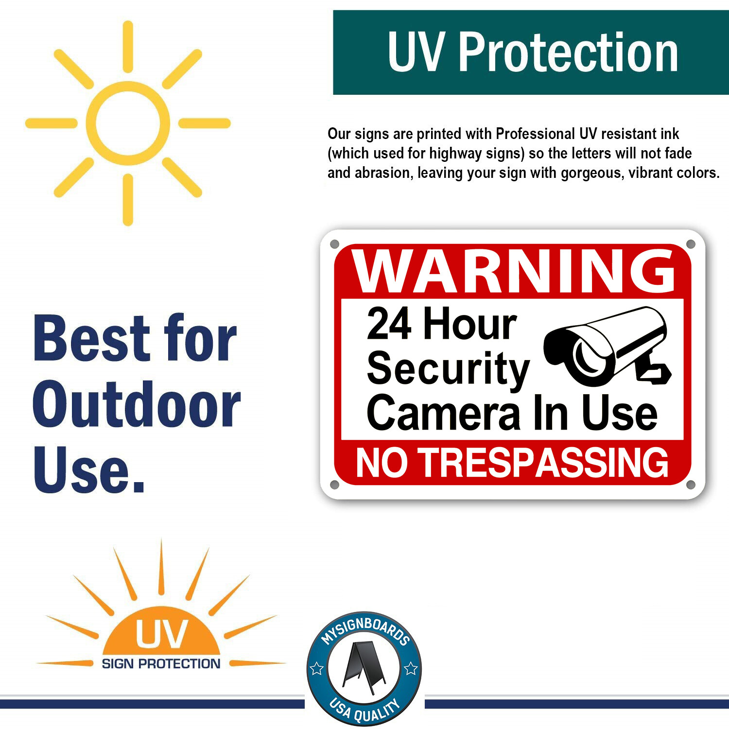 24 Hour Surveillance Signs Home Security Warning Signs No Trespassing cctv sign