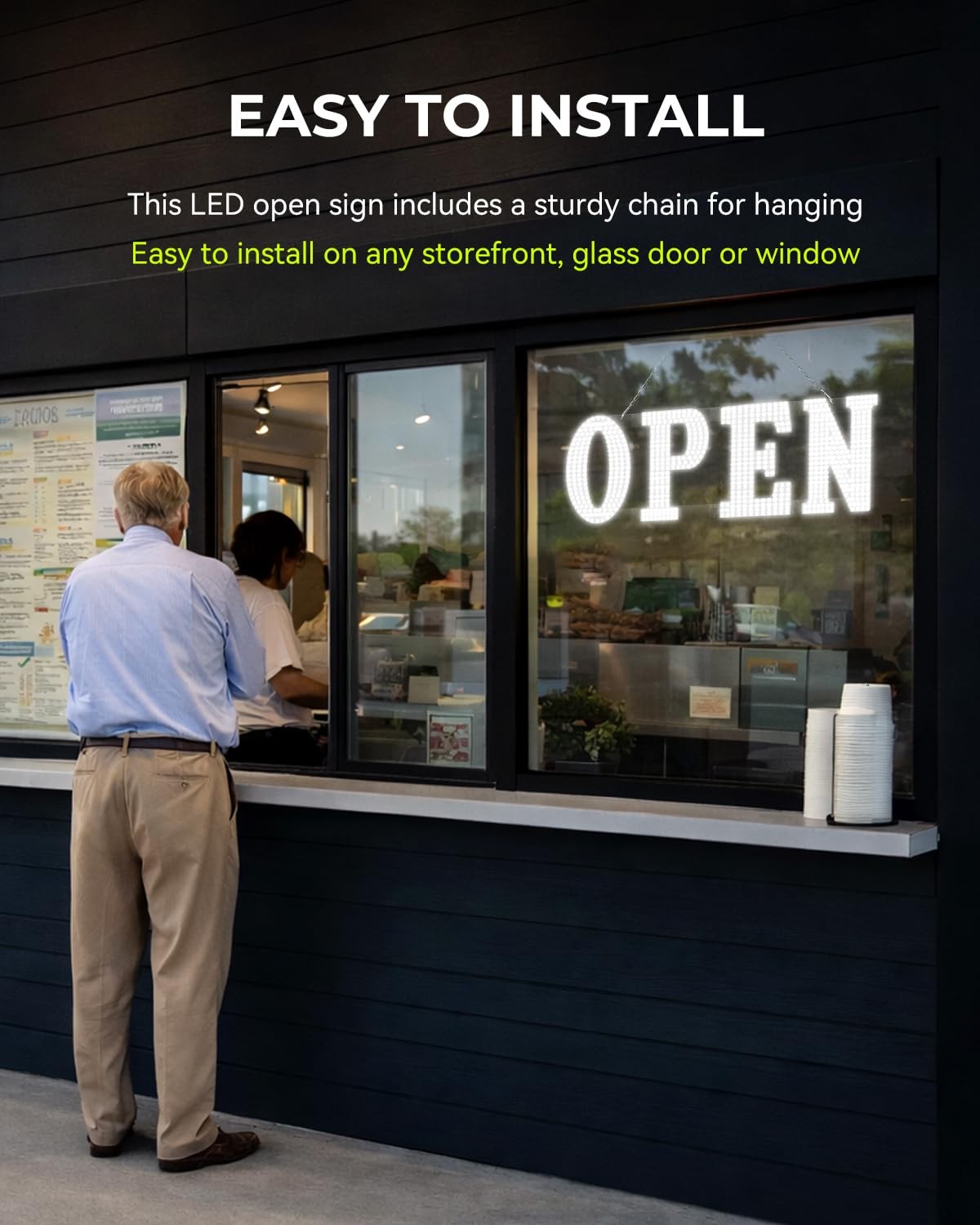 40″x14″ Open Sign, Extra Bright Jumbo Led Open Signs for Business with High V…