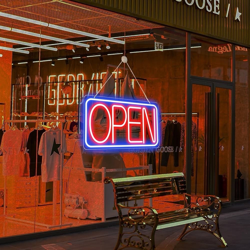 Open Signs for Business 16.5″X 9″Bright LED Neon USB Power Adjustable Brightness
