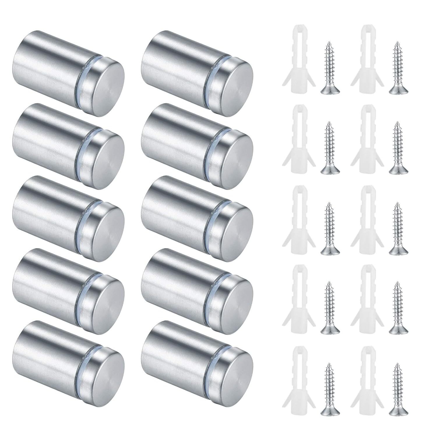 10 Pcs Sign Standoff Screws, Stainless Steel Glass Standoffs, Wall Standoff…