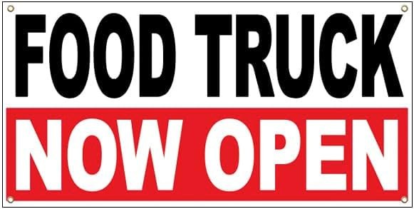 2×4 ft FOOD TRUCK NOW OPEN Banner Sign Polyester Fabric W Grommets wrb
