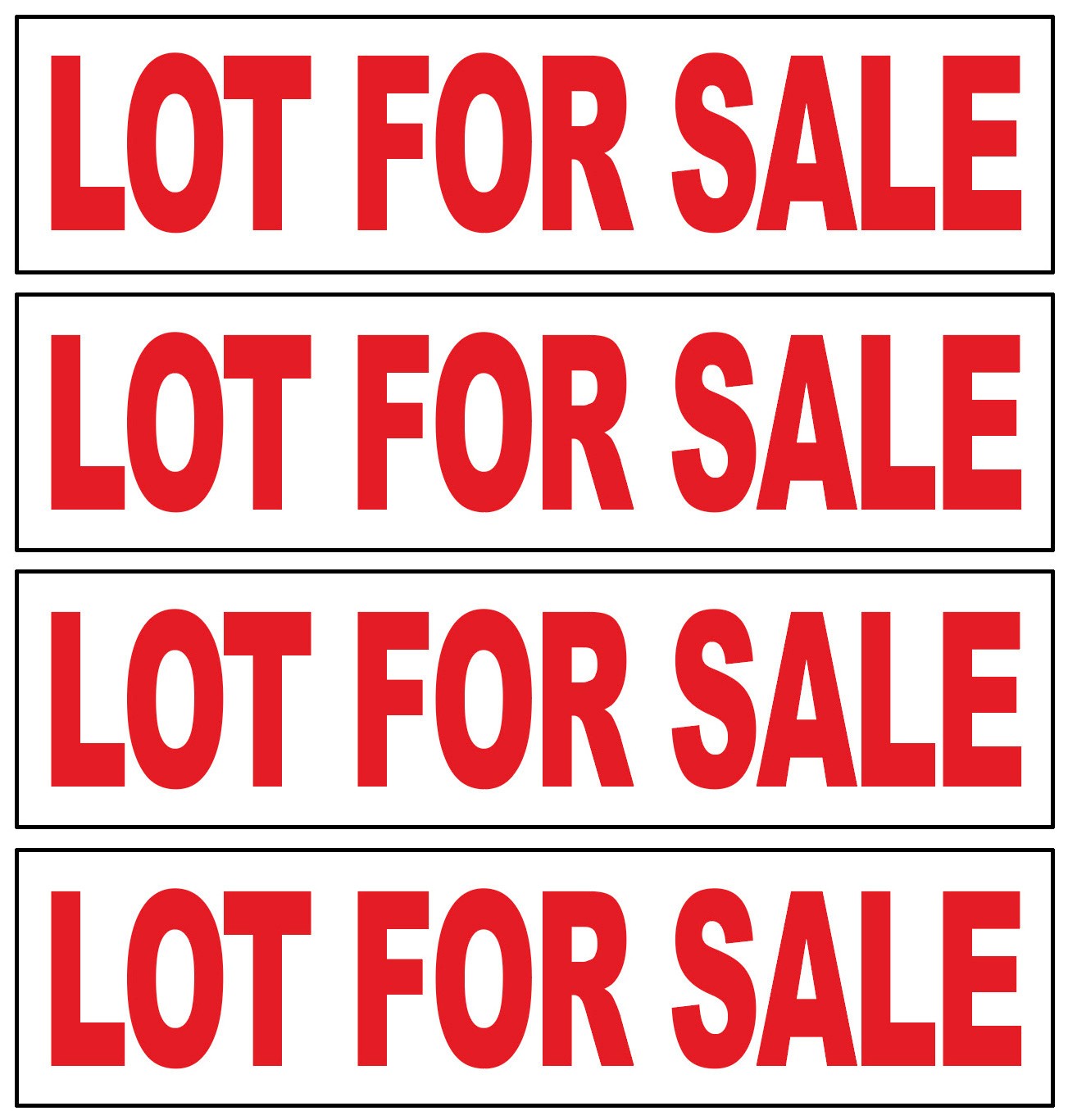 4 Pack 6×24 Inch LOT FOR SALE Real Estate Rider Corrugated Sign wrb