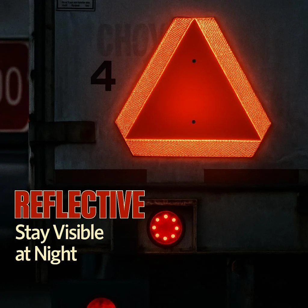 Slow Moving Vehicle Sign 14×16 Aluminum Reflective Triangle Golf Cart UTV Safety