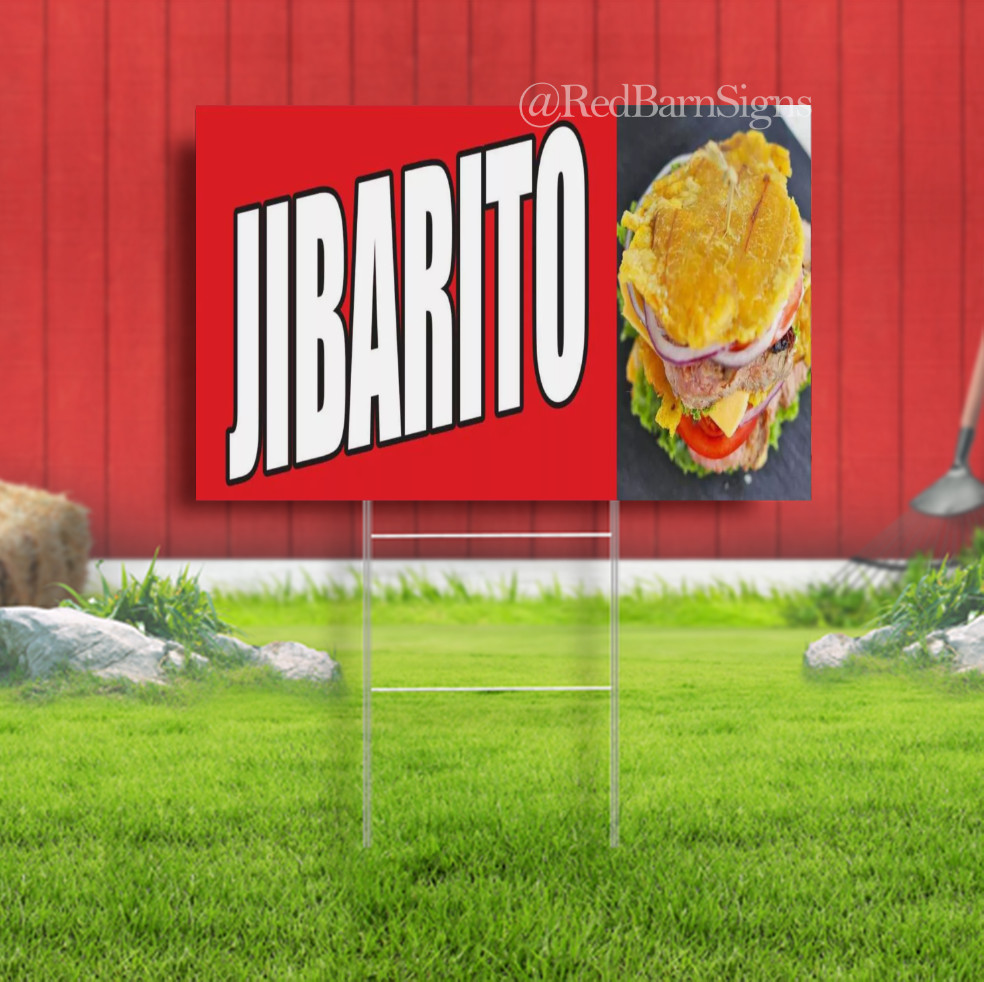 Jibarito bar buffet meat burger sub Sandwich Indoor Outdoor Yard Sign with metal