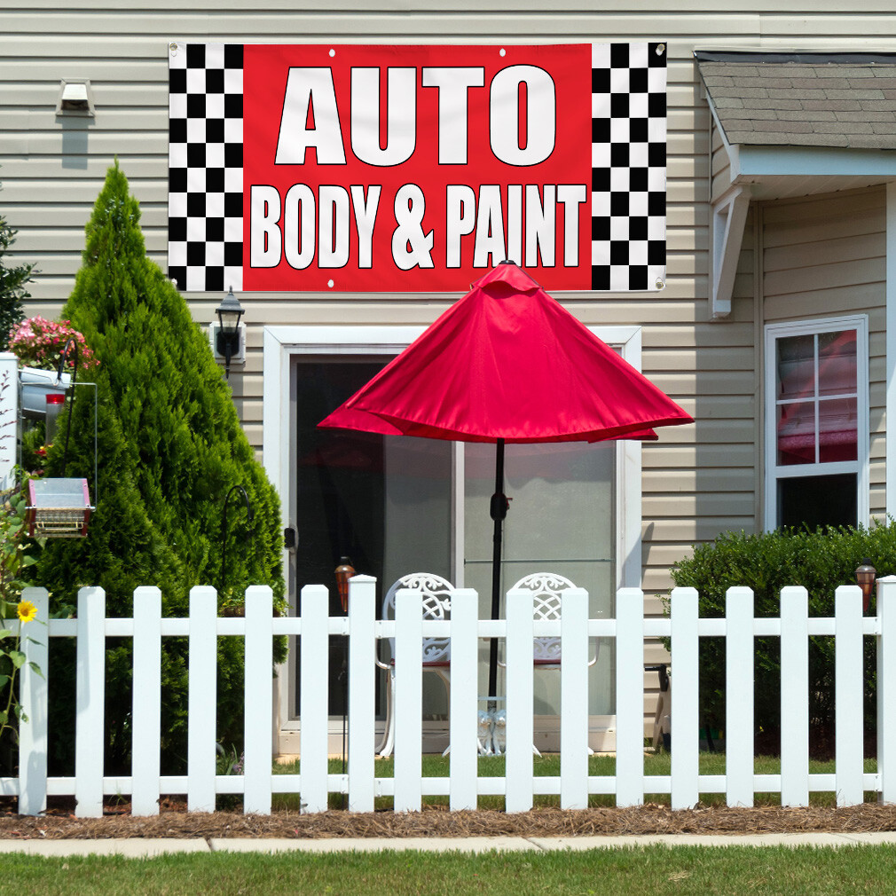Vinyl Banner Multiple Sizes Auto Body & Paint Auto Body Shop Car Repair A
