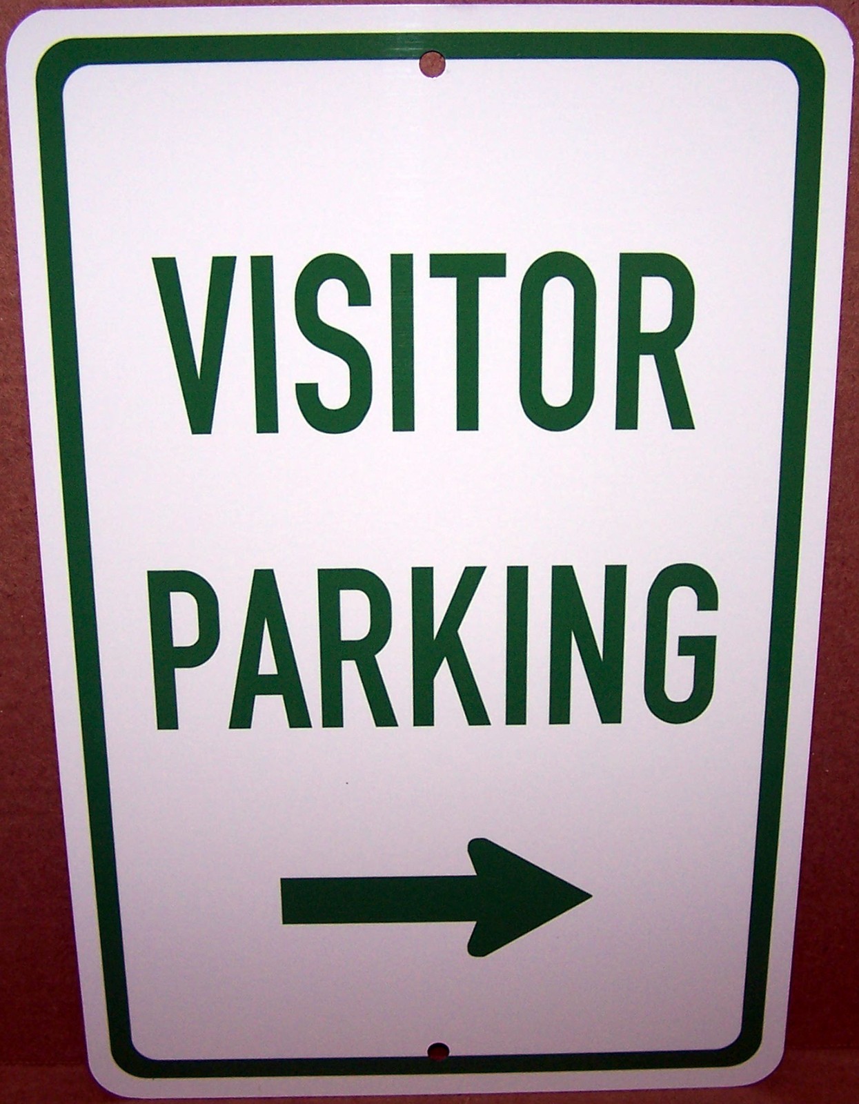 Visitor Parking Right Arrow 8″x12″ Aluminum Sign UV Protected Made in USA Green