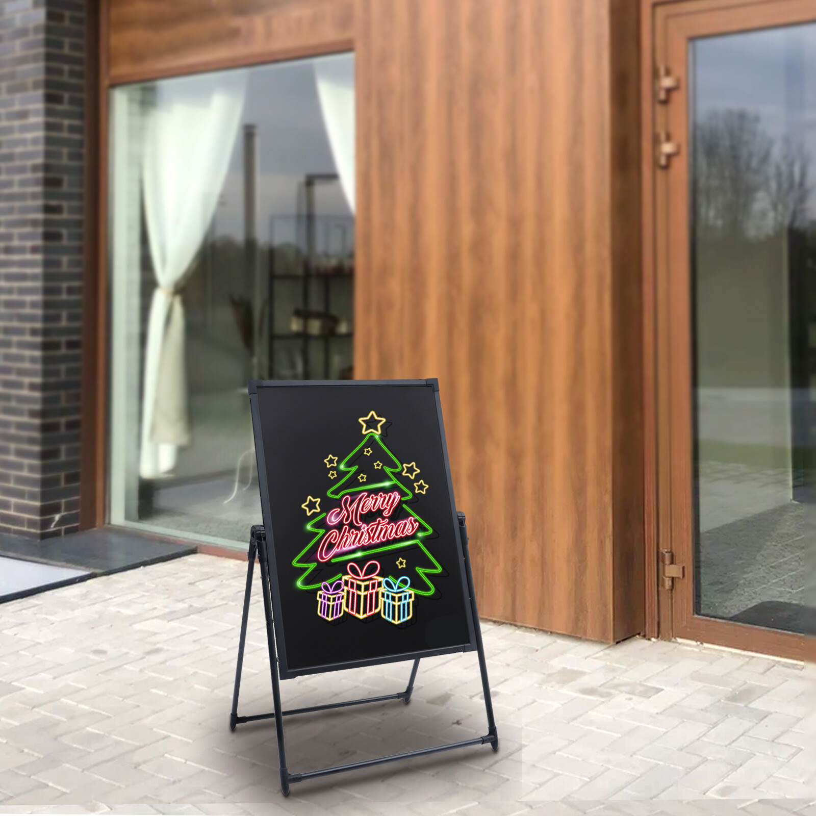 LED Message Board Sign Illuminated Neon Erasable Menu Board Adjustable Height
