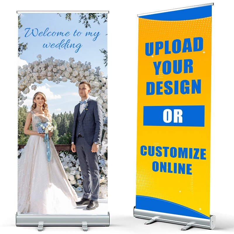 Custom Banner Display Stand – Roll Up Sign for Exhibition Trade Show,wedding,bar
