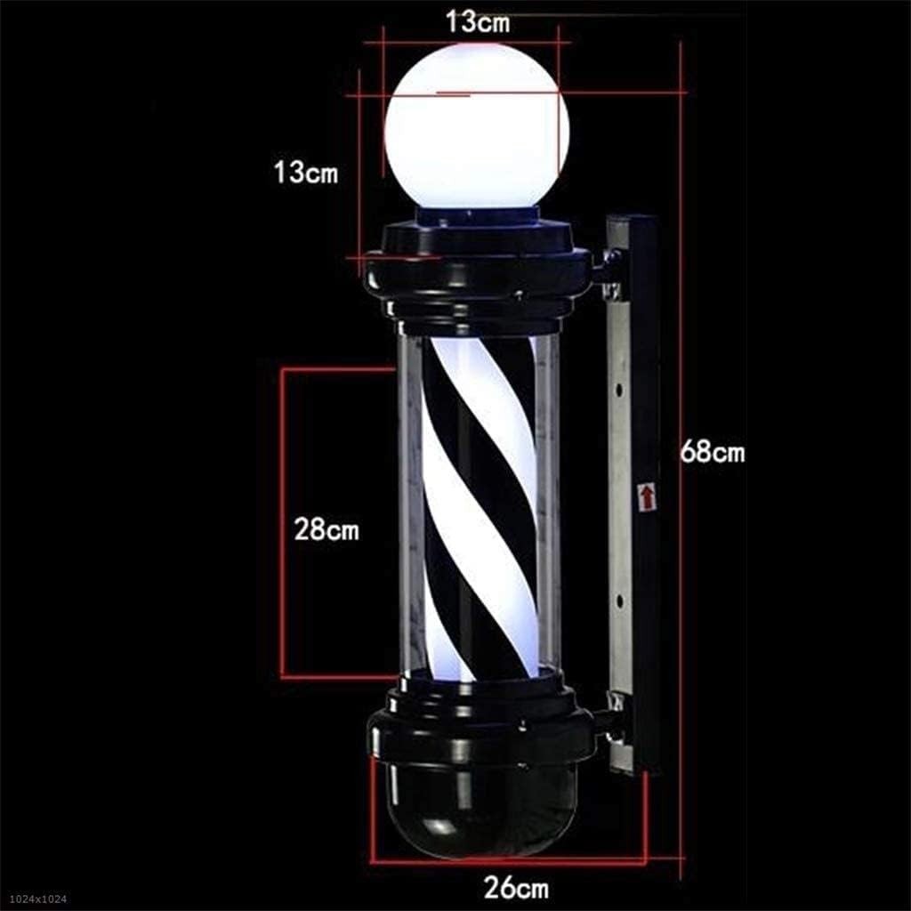 Classic Black & White LED Barber Pole Light – Rotating & Waterproof Design