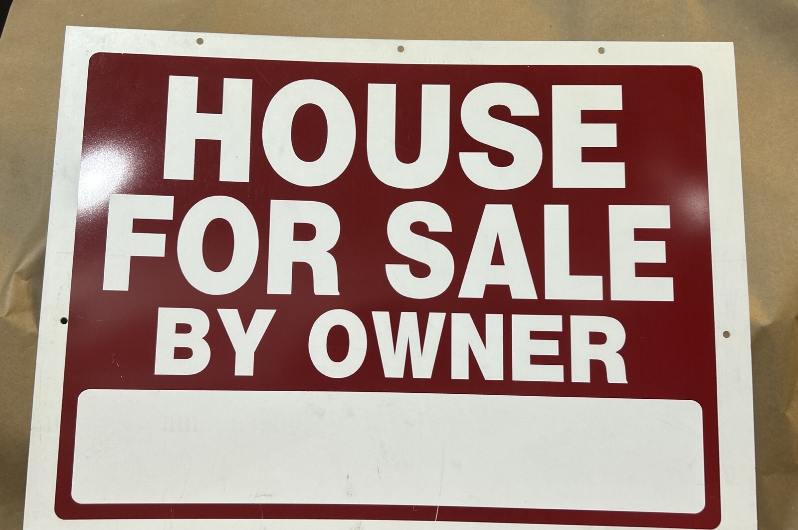 18 In. X 24 In. Plastic Double Sided “House For Sale By Owner” Realty Sign