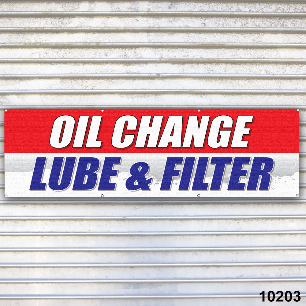 Oil Change Lube & Filter Banner Auto Repair Service Bay