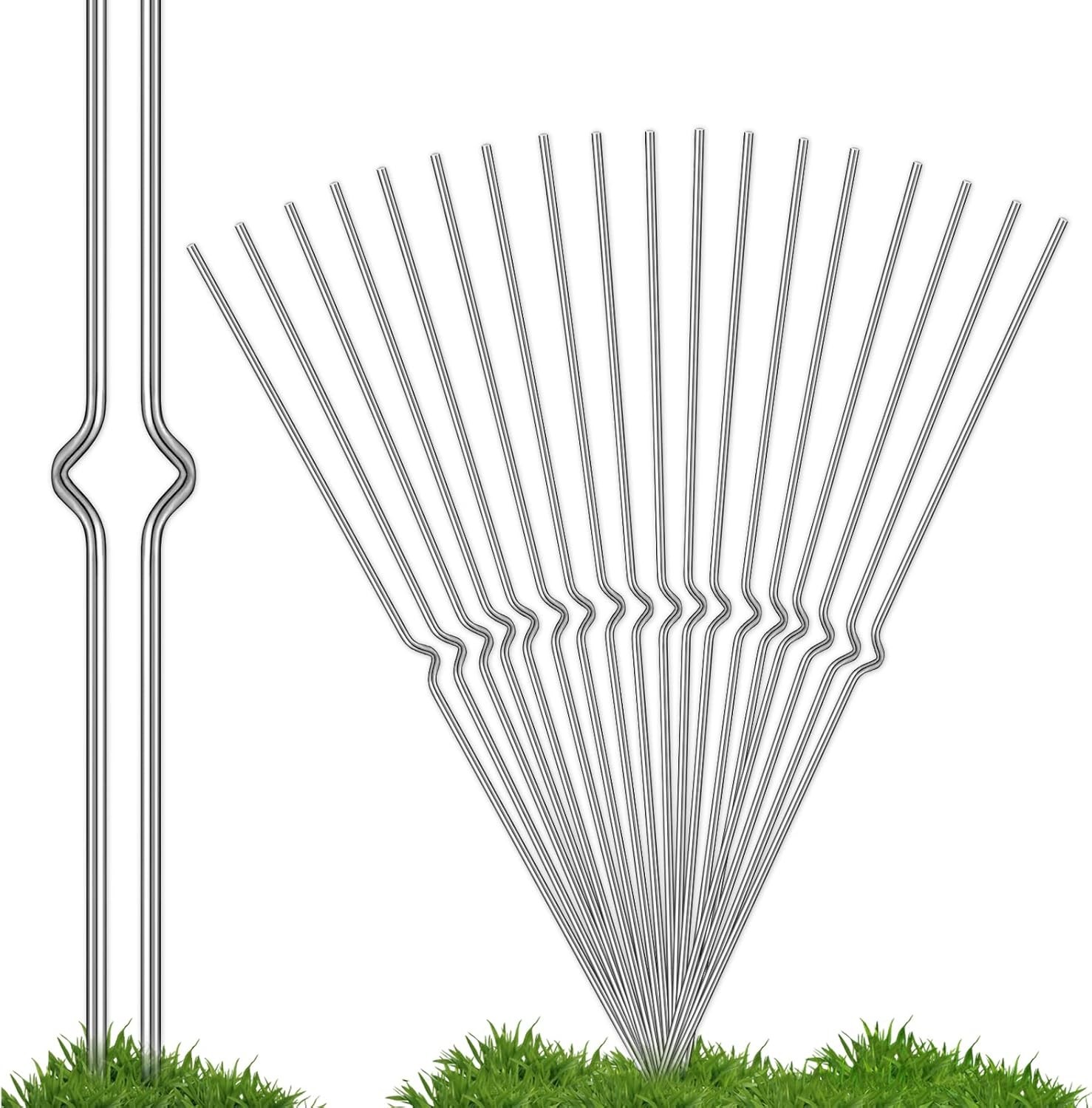 Durable 14-Inch Metal Yard Sign Stakes – 24 Pack for Seasonal Decorations