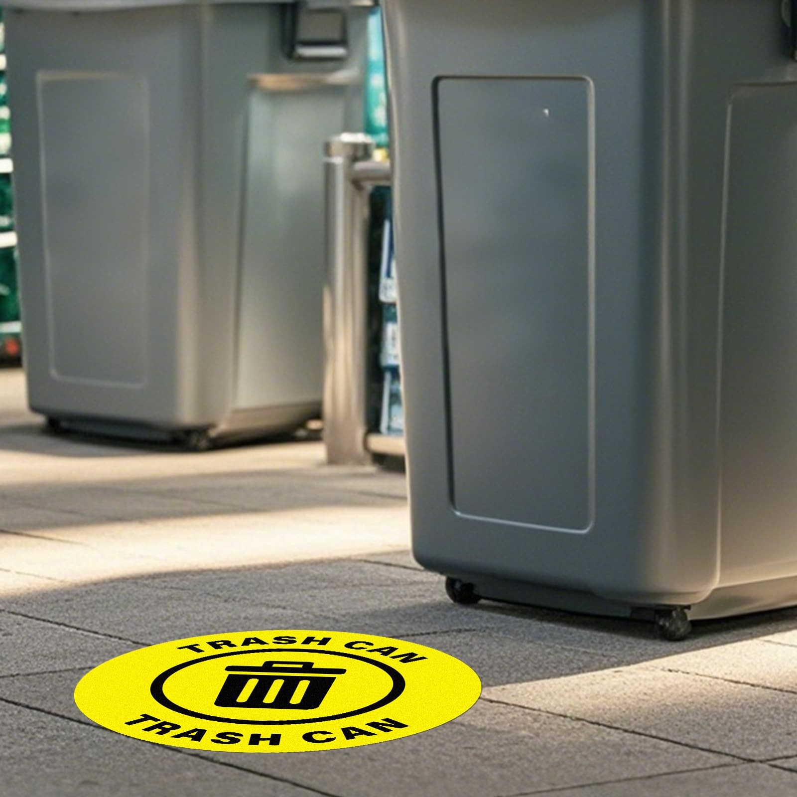 5 Pack Trash Can Sign 17×17 Inches Large Self Adhesive Sticker Caution Safety…