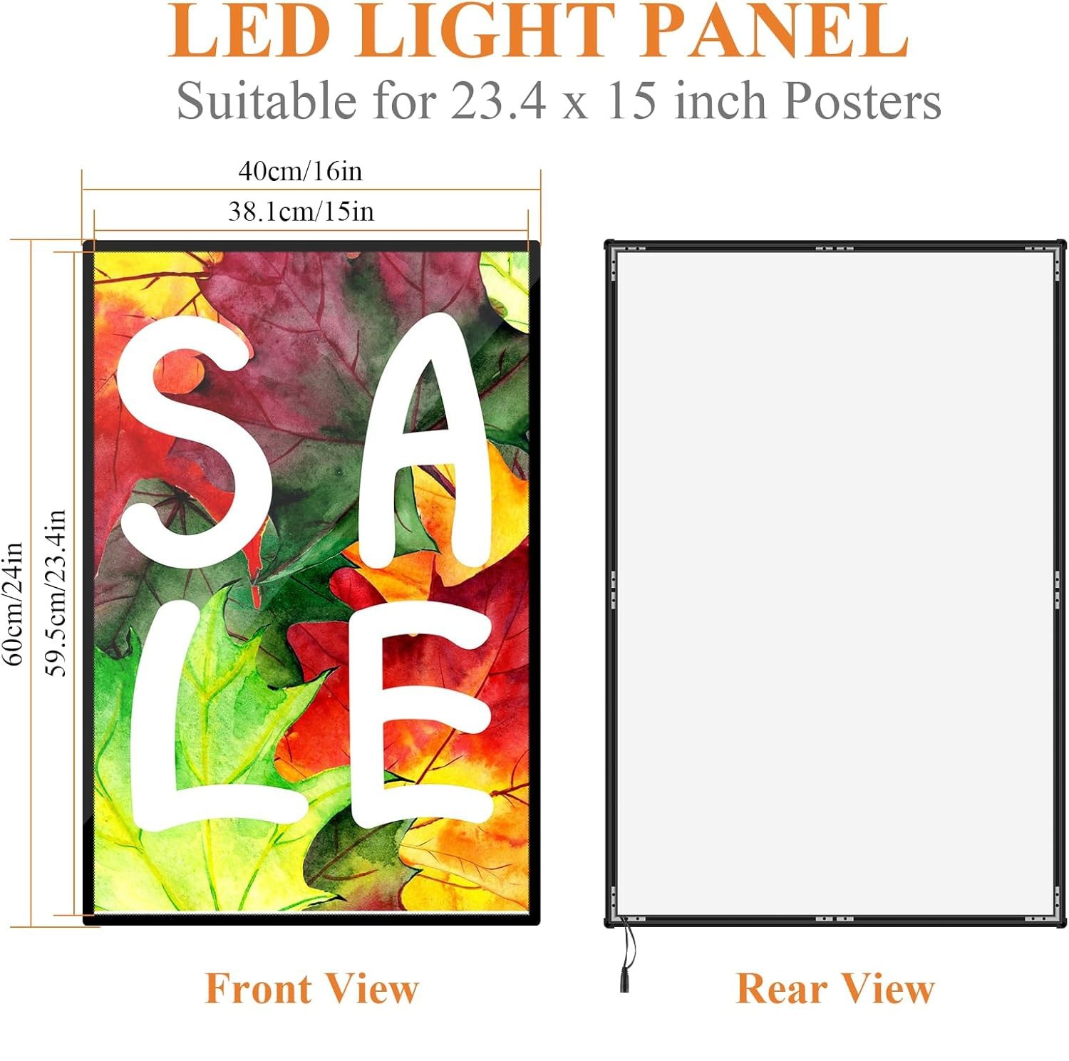 LED Poster Frame 16″ x 24″ with RF Remote – Fits 15x 23 Posters – FAST SHIPPING