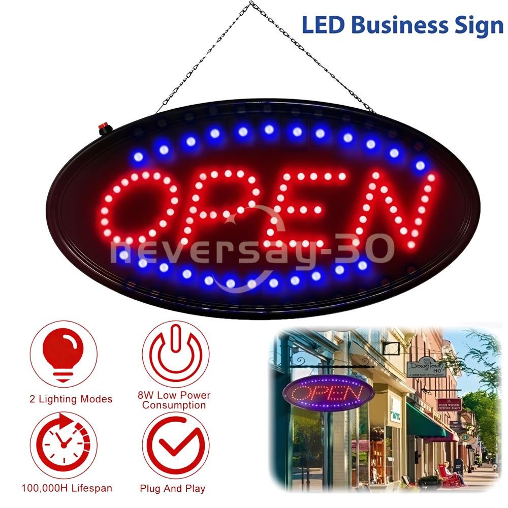 LED Store OPEN Business Sign Ultra Bright Neon Light Animated Motion with ON/OFF