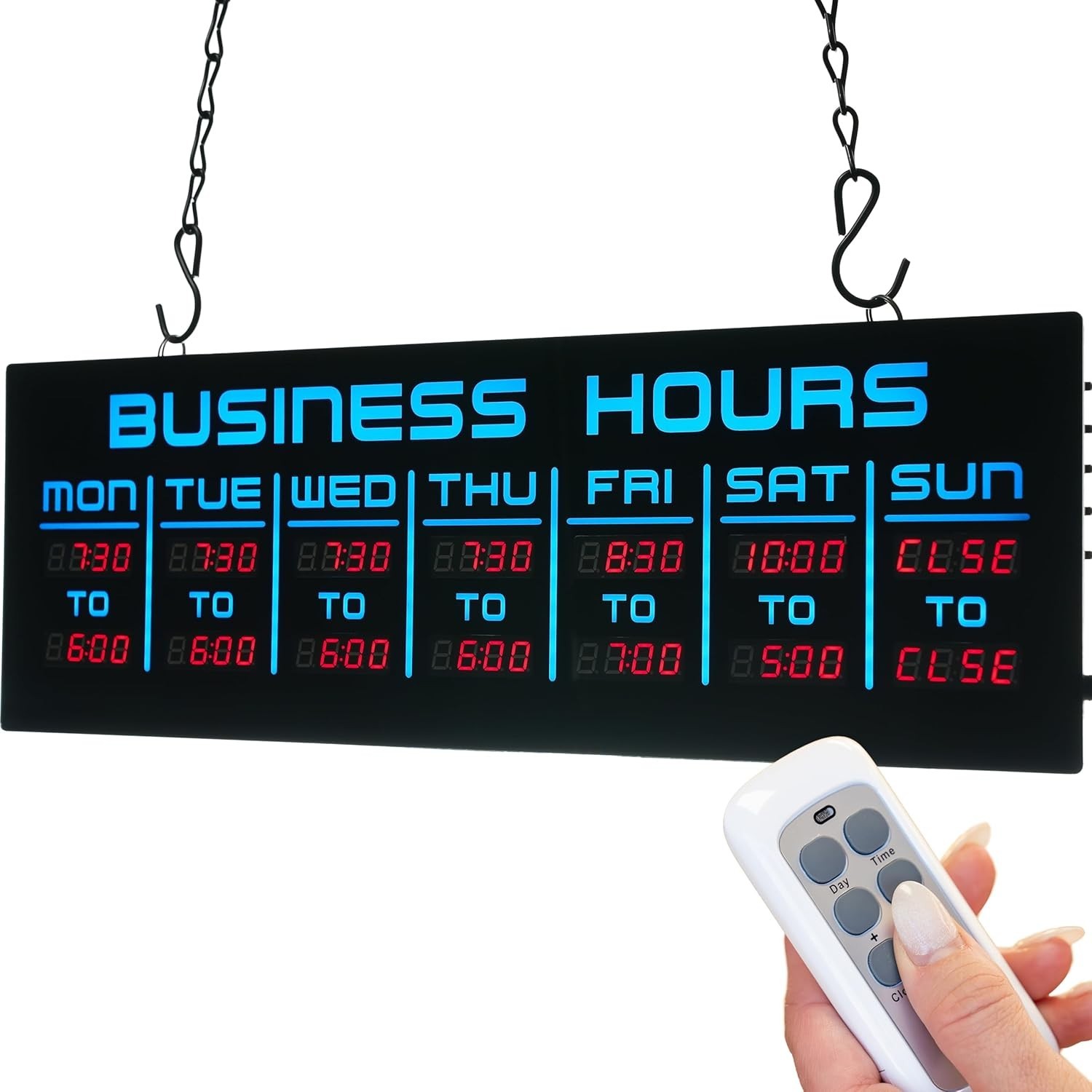Digital Business Hours Sign by ELEMENT LUX – Electronic Programmable Hours of Op