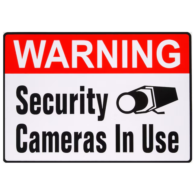 Hillman Security Camera in Use 4-in x 5-in Vinyl Danger/Warning Sign