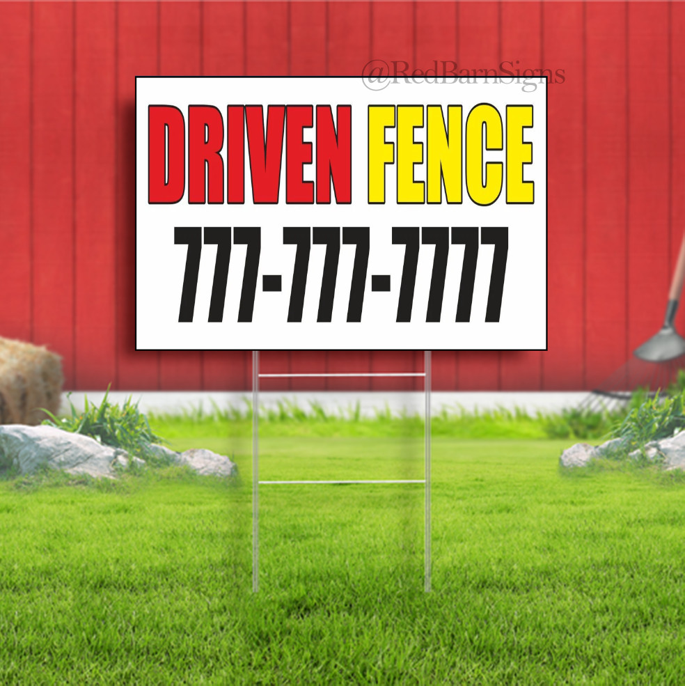 DRIVEN FENCE setting smart remote control Indoor Outdoor Yard Sign with metal