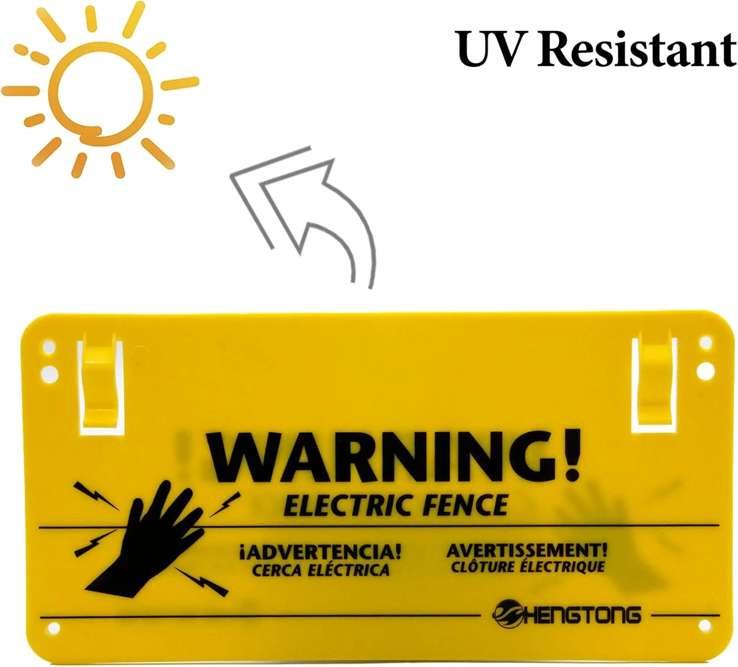 Plastic Electric Fence Warning Signs – 4 Pcs Yellow, 9.5 x 4.7 Inch, No Touching