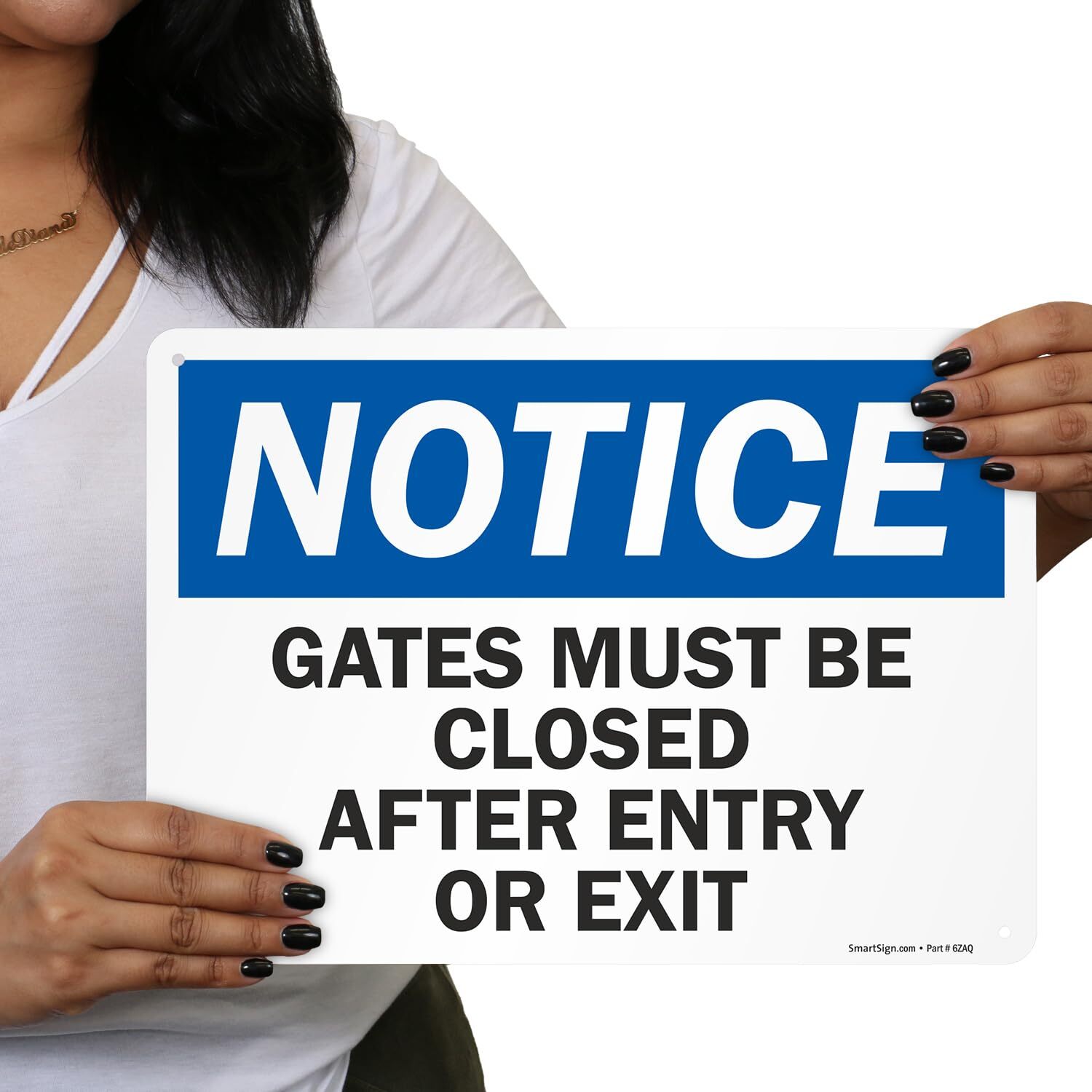 10×14 inch Notice Sign Gates Must Be Closed After Entry Or Exit Aluminum