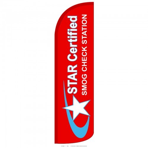 Star Certified Smog Swooper Flag Only Windless 3′ Wide Sign Banner Red White
