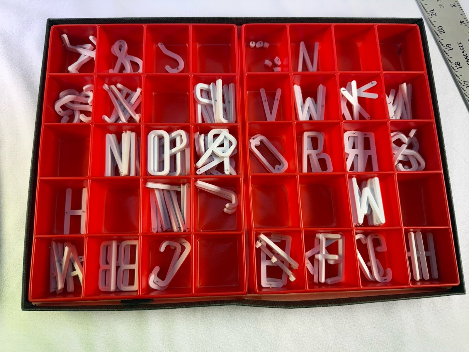 Lot Of Sign Board Letters 2” White Letters Marquee Menu With Storage Drawers